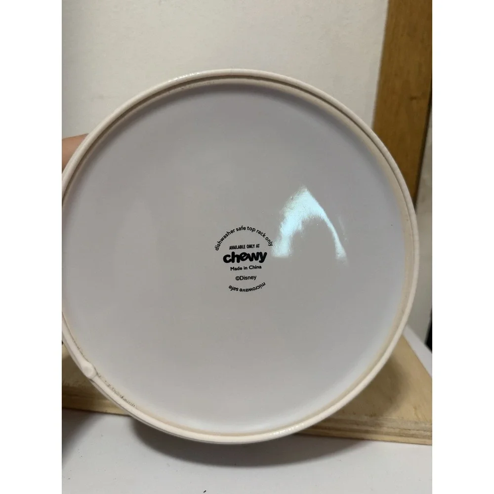 Disney Chewy Mickey Mouse Lines White Black Pet Dog Cat Food Water Bowl